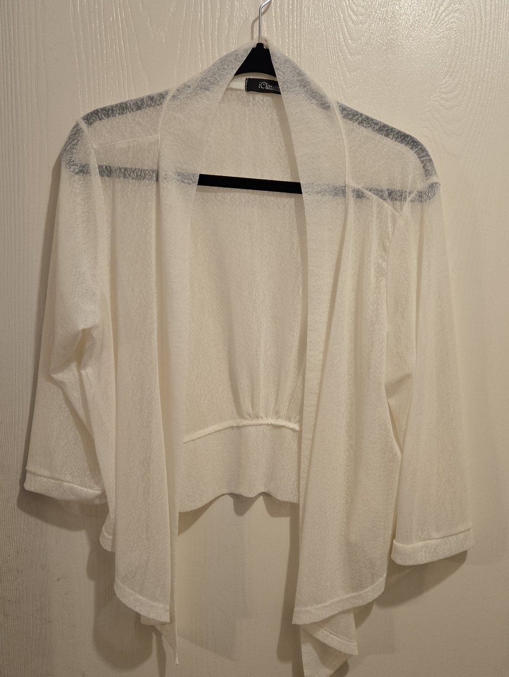 Women's White Open-Front Lightweight Cardigan. L41